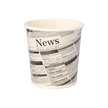 Snackbecher, Pappe "To Go" rund 470 ml Ø 9,9 cm · 9,9 cm "Newsprint"