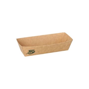 Snacktrays, Pappe "pure" 3 cm x 3,3 cm x 10,5 cm braun "100% Fair"