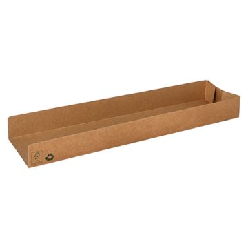 Snacktrays, Pappe "pure" 3 cm x 7,3 cm x 28,5 cm braun "100% Fair"