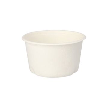 Suppenbecher, Zuckerrohr "pure" 350 ml Ø 10 cm · 6,4 cm weiss