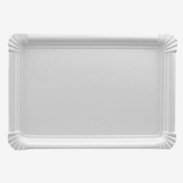 Teller, Pappe [ff] eckig 18 cm x 26 cm weiss