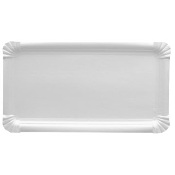 Teller, Pappe [ff] eckig 18 cm x 33 cm weiss