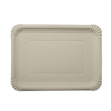 Teller, Pappe [ff] eckig 21 cm x 29 cm weiss extra stark