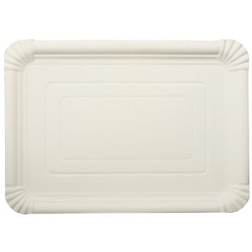 Teller, Pappe [ff] eckig 24 cm x 34 cm weiss