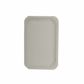 Teller, Pappe [rc] eckig 11 cm x 17,5 cm weiss