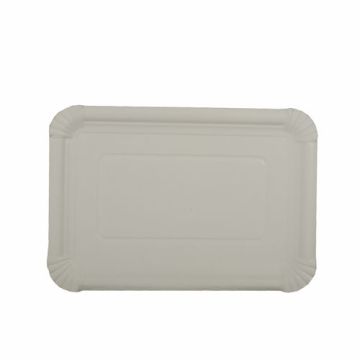 Teller, Pappe [rc] eckig 18 cm x 26 cm weiss