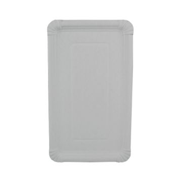 Teller, Pappe [rc] eckig 19 cm x 33 cm weiss