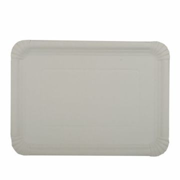 Teller, Pappe [rc] eckig 21 cm x 29 cm weiss