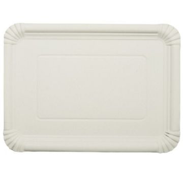 Teller, Pappe [rc] eckig 25 cm x 35 cm weiss