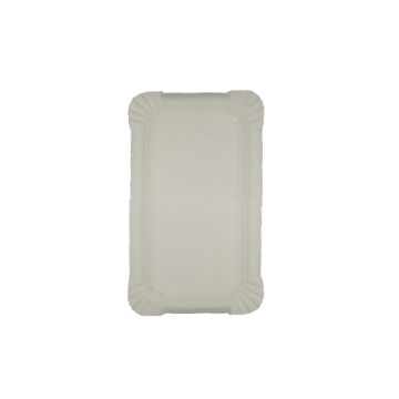 Teller, Pappe [rc] eckig 9 cm x 15 cm weiss