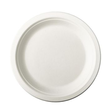 Teller, Zuckerrohr ungeteilt Ø 18 cm · 2 cm weiss