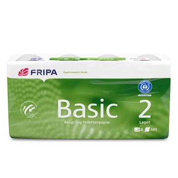 Toilettenpapier, 2-lagiges Tissue 12 cm x 10 cm weiss "Basic" 250 Blatt