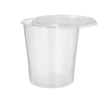 Verpackungsbecher mit Deckel, PP rund 500 ml Ø 10,5 cm · 10,4 cm transparent